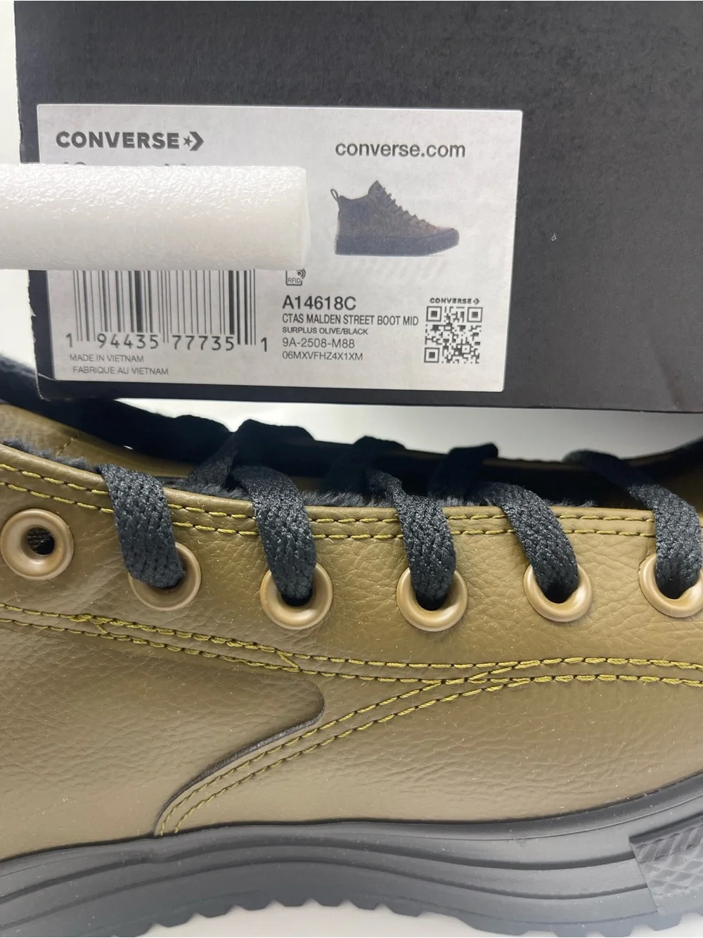 Converse Olive Green and Black High-Top Sneakers